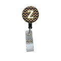 Carolines Treasures Letter Z Chevron Navy Blue and Gold Retractable Badge Reel CJ1057-ZBR